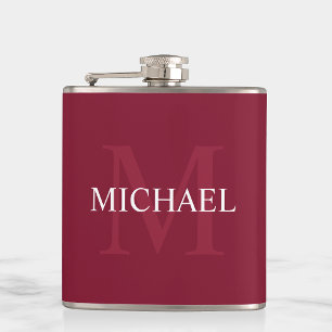 Cantil Monograma Personalizado e Nome Vermelho Borgonha
