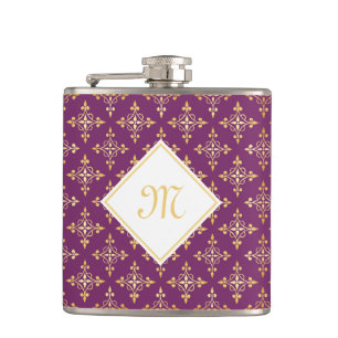 Cantil Monograma Roxo e Dourado Quatre Floral