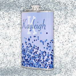 Cantil Monograma Simples Azul Brutado de Metal e Largura