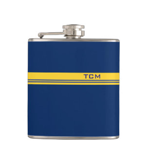 Cantil Monograma Simples em Azul Escuro e Amarelo