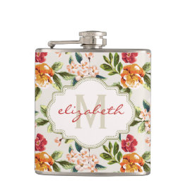 Cantil Monograma Vintage Vitoriian Watercolor Floral
