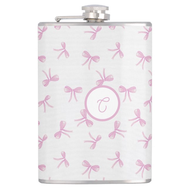 Cantil Monogrammed Frilly Coquette Pink watercolor Bow  (Frente)