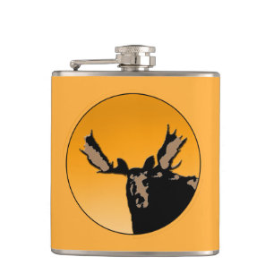 Cantil Moose no Sunset - Arte original sobre a vida selva