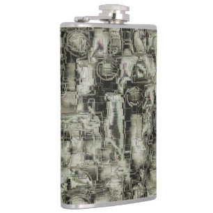 Cantil mosaico gravado em abstrato em tons de cinza