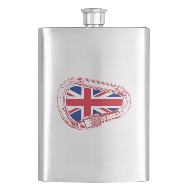 Cantil Mosquetão para escalada da bandeira britânica (Frente)