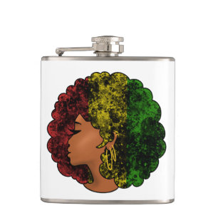 Cantil Mulher negra rasta afro vermelho amarelo verde
