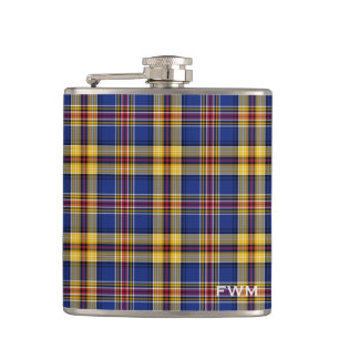 Cantil Murtaugh Tartan Monogramas Xadrez Azul e Amarela