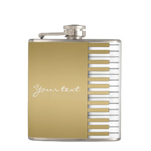 Cantil Música Dourado do teclado de piano