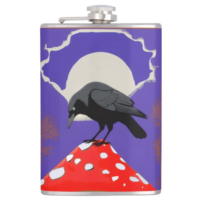 Cantil Mystical Raven Flask Hip Bottle (Frente)