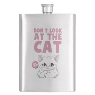 Cantil Não olhe para o gato - Gato Branco Engraçado