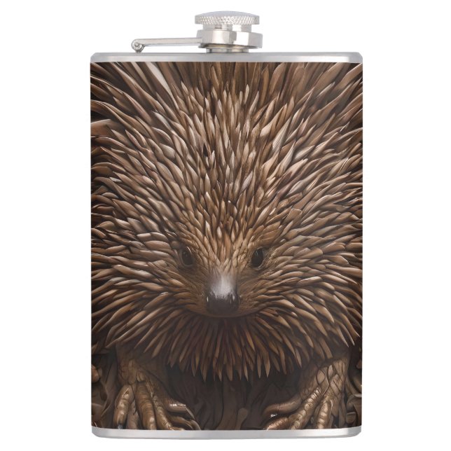 Cantil Nature's Quill: A Echidna Australiana em Madeira, (Frente)