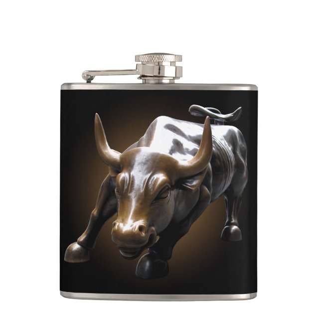 Cantil New York Flask NYC Souvenir Bull Statu Flask (Frente)