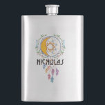 Cantil Nicholas Dreamcatcher<br><div class="desc">Sonhadora de aquarela estilo Boho com lua e "Nicholas" em tipografia do período Artes e Artesanatos</div>