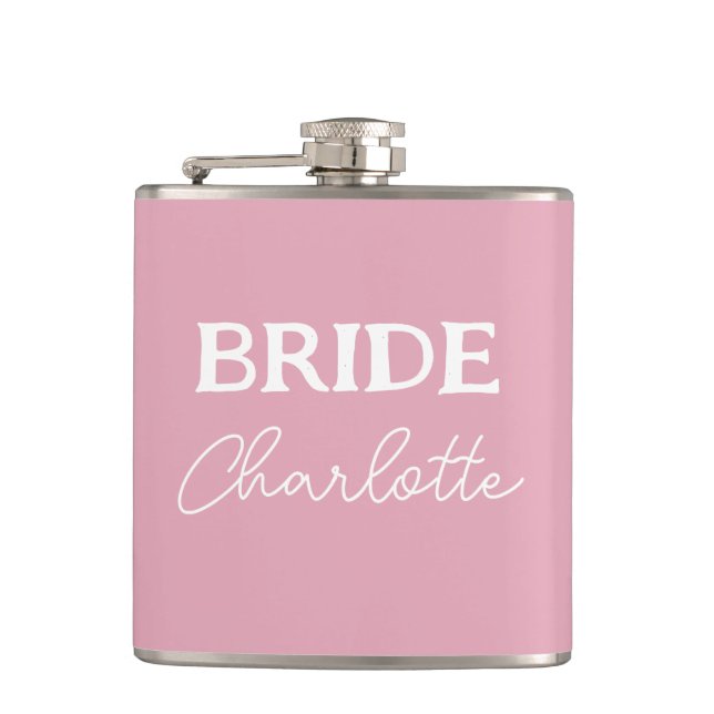 Cantil Noiva Rosa E Branco Nome Personalizado (Frente)