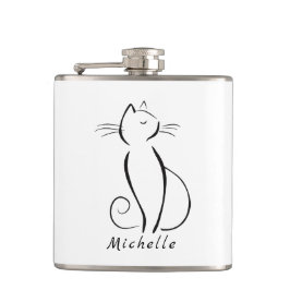 Cantil Nome de Adição Mínimo de Gato Preto em Branco