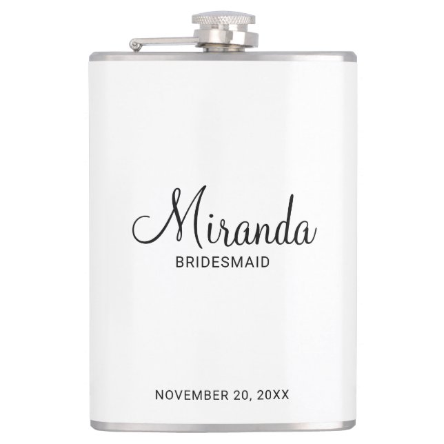 Cantil Nome do Bridesmaid Personalizado de Script Moderno (Frente)
