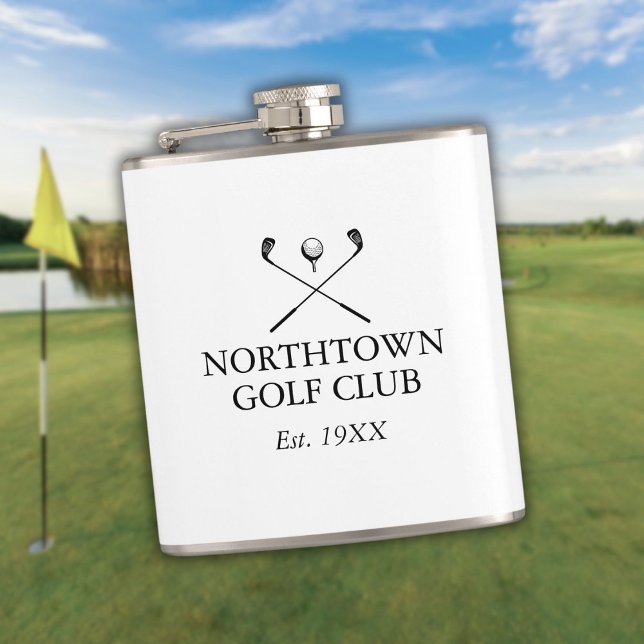 Cantil Nome do Clube de Golfe Clássico Personalizado (Personalized Classic Golf Club Name Flask)