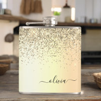 Nome do Glam do Monograma Dourado Glitter Metal