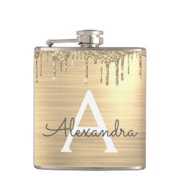 Cantil Nome do Monograma Dourado Glitter Brugado Metal