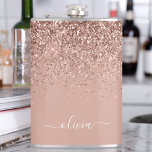 Cantil Nome do Monograma Personalizado do Cor-de-Obra Ros<br><div class="desc">Rosa Dourado - Brilhante cor-de-rosa, brilho esmagado, nome do monograma de metal escovado e plano inicial de festa. Isto faz o doce e perfeito aniversário de 16 anos, casamento, chá de panela, aniversário, chá de fraldas ou festa de solteira presente para alguém que ama luxo de luxo e estilos quíticos....</div>