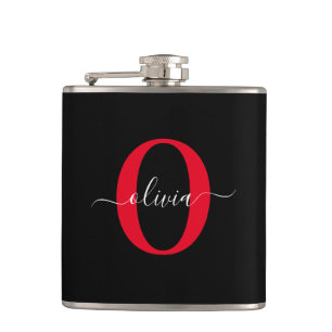 Cantil Nome do Script Monograma Personalizado Vermelho Br