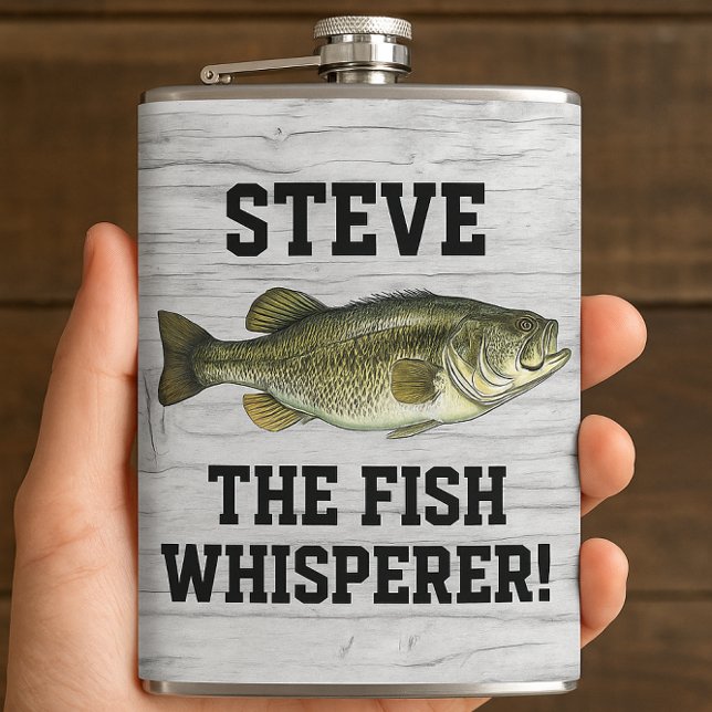 Cantil Nome Engraçado Legenda de Pesca Bass Largemouth (Fishing Flask Largemouth Bass Gifts for Bass Fisherman)