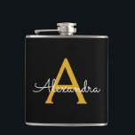 Cantil Nome Moderno do Monograma de Script Menino Dourado<br><div class="desc">Monograma Dourado e Preto Adicione seu próprio nome de Festa. Isto faz o doce e perfeito aniversário de 16 anos,  casamento,  chá de panela,  aniversário,  chá de fraldas ou festa de solteira presente para alguém que ama luxo de luxo e estilos quíticos.</div>