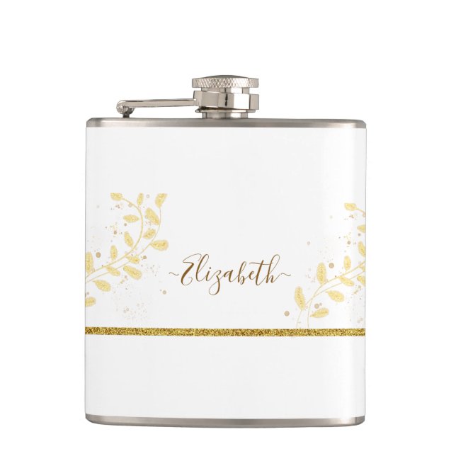 Cantil Nome Monograma Elegante com Brilho Dourado (Frente)