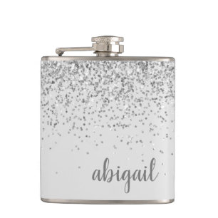 Cantil Nome Monograma Personalizado Prata Brilho Feminino