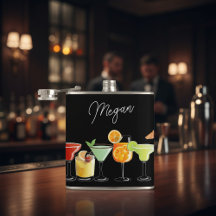 Nome Personalizado com Coquetéis Desenhados à Mão 