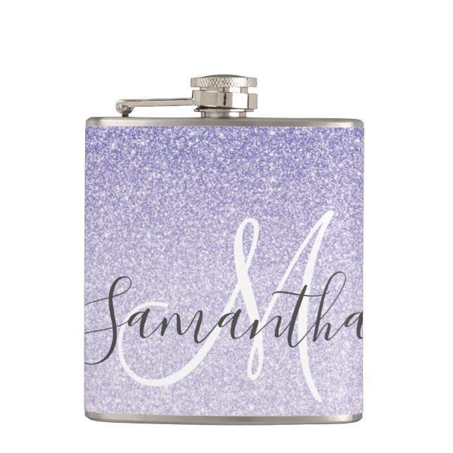 Cantil Nome Personalizado da Glitter Roxo Moderno do Spar (Frente)