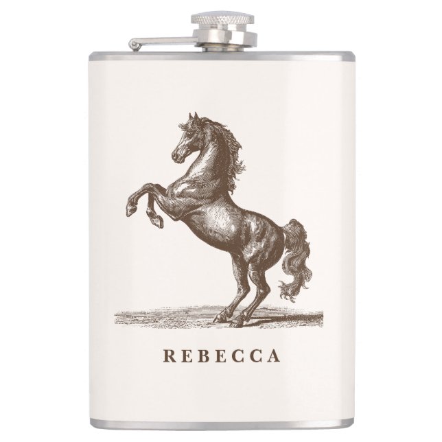 Cantil Nome Personalizado de Cavalo Estilo Equestre Elega (Frente)