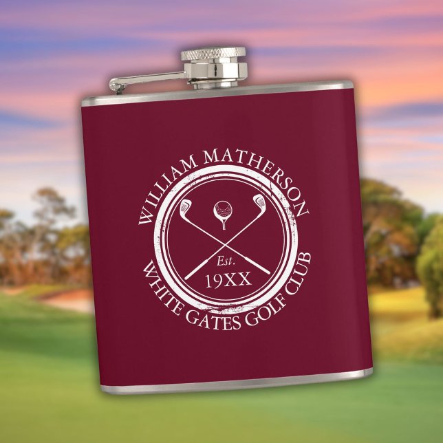 Cantil Nome Personalizado do Burgundy Red Club (Personalized Burgundy Red Club Name Flask)