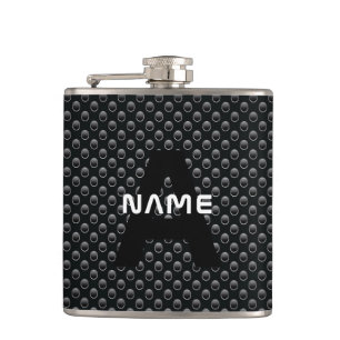Cantil Nome personalizado do monograma Textura em preto e