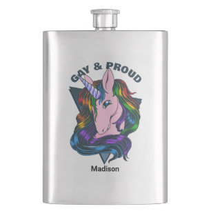 Cantil Nome Personalizado e Gay de Texto Unicorn