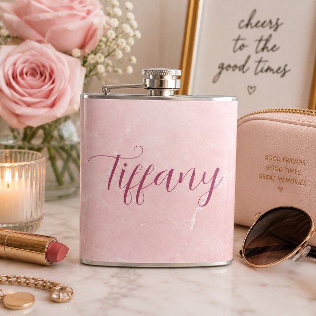Cantil Nome Personalizado em Mármore Rosa (Criador carregado)