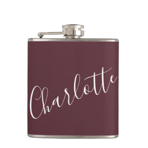 Cantil Nome Personalizado Minimalista em Burgundy