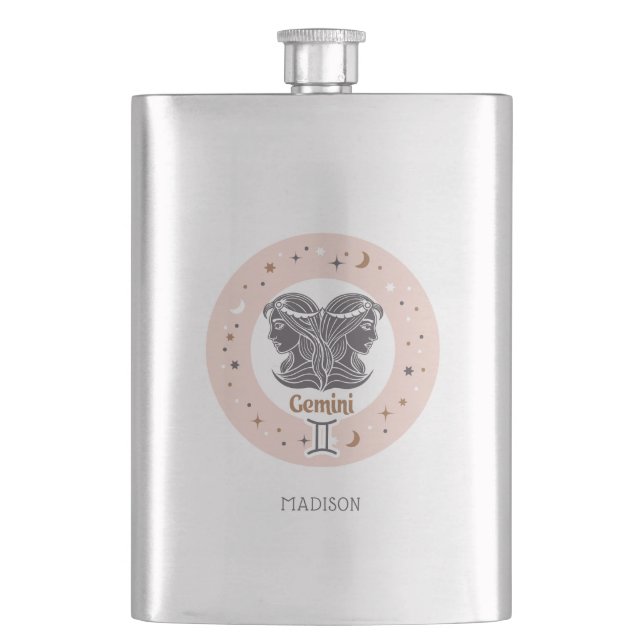 Cantil Nome Personalizado - Sinal Zodiac Gemini (Frente)