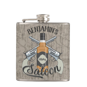 Cantil Nome Personalizado Vovente do Cowboy Gun Whiskey S