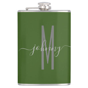 Cantil Nome Script Monogramed Style Flask
