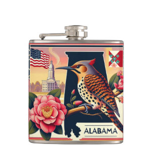 Cantil Norte do Alabama Flicker Bird & Camellia Flower
