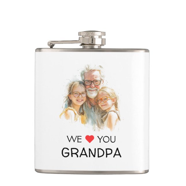 Cantil Nós Amamos Você Vô Flask | Foto Personalizada (Frente)