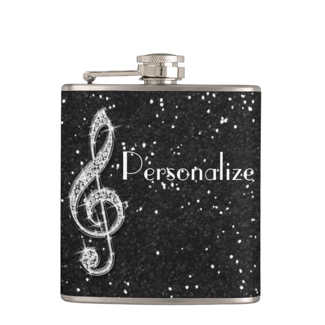 Cantil Nota Musical Diamantada Glitzy Espelhada Personali (Frente)