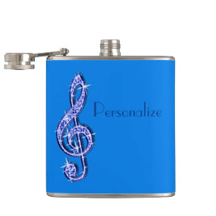 Cantil Notas Musicais Azuis Glitzy Sparkly