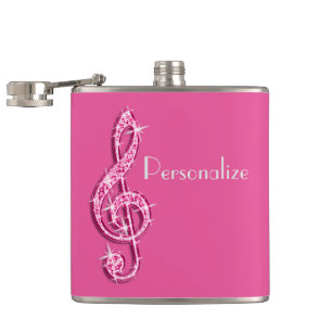 Cantil Notas Musicais Cor-de-Rosa Glamourosas e Espelhada