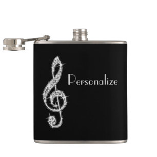 Cantil Notas Musicais Prateadas Glamourosas e Espelhadas