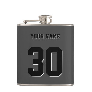 Cantil Número e nome personalizados preto simples