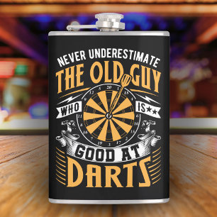 Cantil Nunca subestime Caras antigas no Dark Flask 8 oz