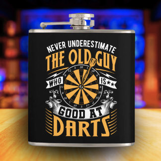 Cantil Nunca Subestime Caras Antigas No Darts Flask 6 oz.