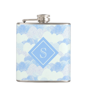 Cantil Nuvens de Chuva Azul Moderna Monograma Flas Person